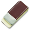 Brown PU Leatherette Money Clip